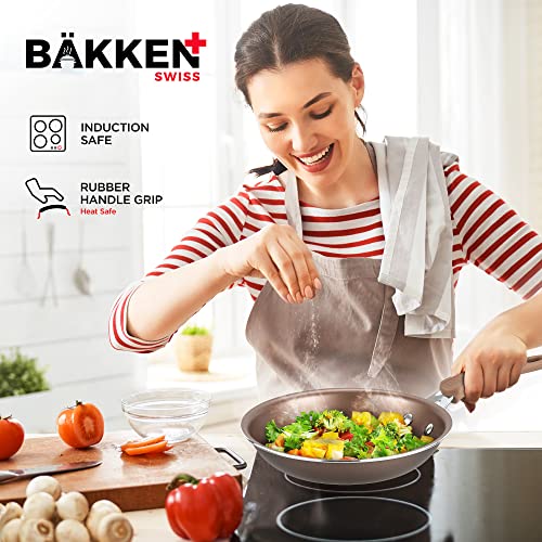 Cookware Set – 23 Piece –Gold Multi-Sized Cooking Pots With Lids, Skillet Fry Pans And Bakeware – Reinforced Pressed Aluminum Metal - Suitable For Gas, Electric, Ceramic And Induction By Bakken Swiss #TOP6