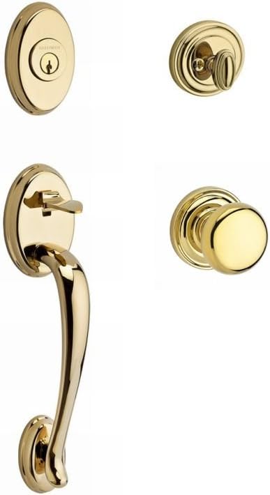 Baldwin SCCOLXROUTRR003 Reserve Single Cylinder Handleset Columbus x Round with Traditional Round Rose in Lifetime Brass Finish