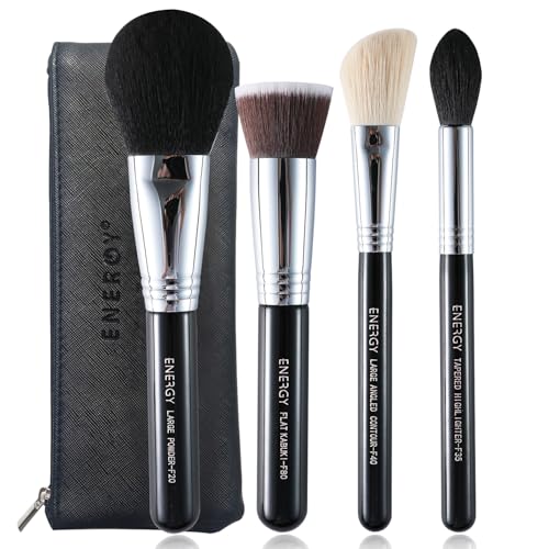 Pinceaux maquillage de qualité supérieure synthétiques ENERGY avec étui chic