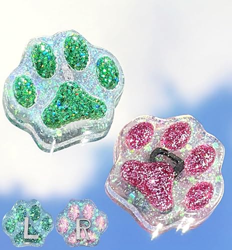 Image of Plifal Xray Markers with Lead Initials Paw - X-ray Markers Glitter Green & Rose Resin Radiology with Letter Include Reusable Adhesive Tape to Nurse Radiologist Badge Reel Buddy, Easy to Identify