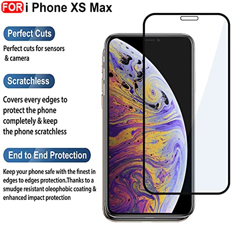 Image of CEDO Tempered Glass for iPhone Xs Max | Screen Protector Full HD Quality Tempered Glass Anti-Scratch Edge to Edge Coverage with Easy Installation Kit (Black)
