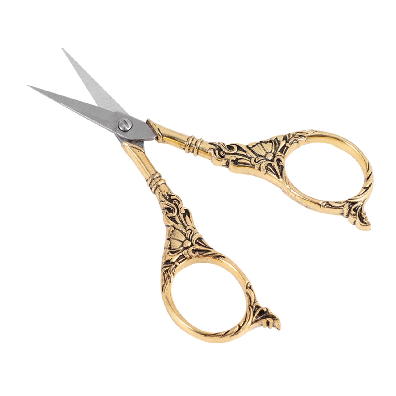 SEWACC 3 Uds Tijeras Cortadoras De Hilo Con Patrón De Lirio Tijeras Dentadas Para Coser De Punto De Cruz Pinzas De Recorte Doradas