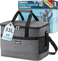 HELDENWERK Kühltasche groß 33L faltbar – Kühlbox bis zu 12h Kühlleistung auslaufsicher & wasserdicht – Thermotasche, Picknicktasche, Lunchtasche, Isoliertasche mit 7 Fächern – verstärkter Boden