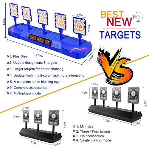 Shooting Target For Nerf Gun, Kids Practice Electronic Targets W/Blaster, Vest, Glasses, Bandanas, Wristbands And Foam Darts, Ideal Toy Gift For Boys, Girls Aged 5-13 #TOP4