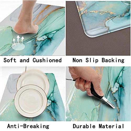 Tomwish Kitchen Rugs And Mats Cushioned Anti-Fatigue Floor Mat 17"X47" Pvc Non-Slip Waterproof Kitchen Runner Mat Ink Abstract Colorful Kitchen Mat For Kitchen, Office, Sink #TOP4