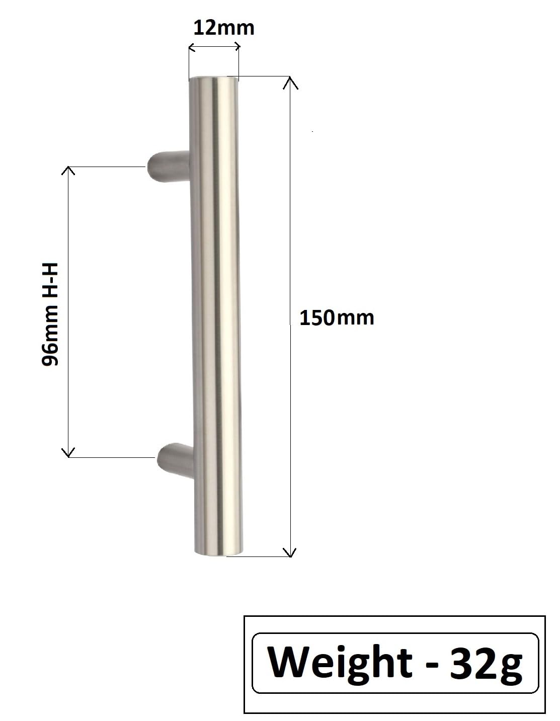 Met Craft Stainless Steel 6 Inches Cabinet & Drawer Handles, Furniture & Kitchen Handles, Pack of 12 Pieces (6 inch,Satin Silver)