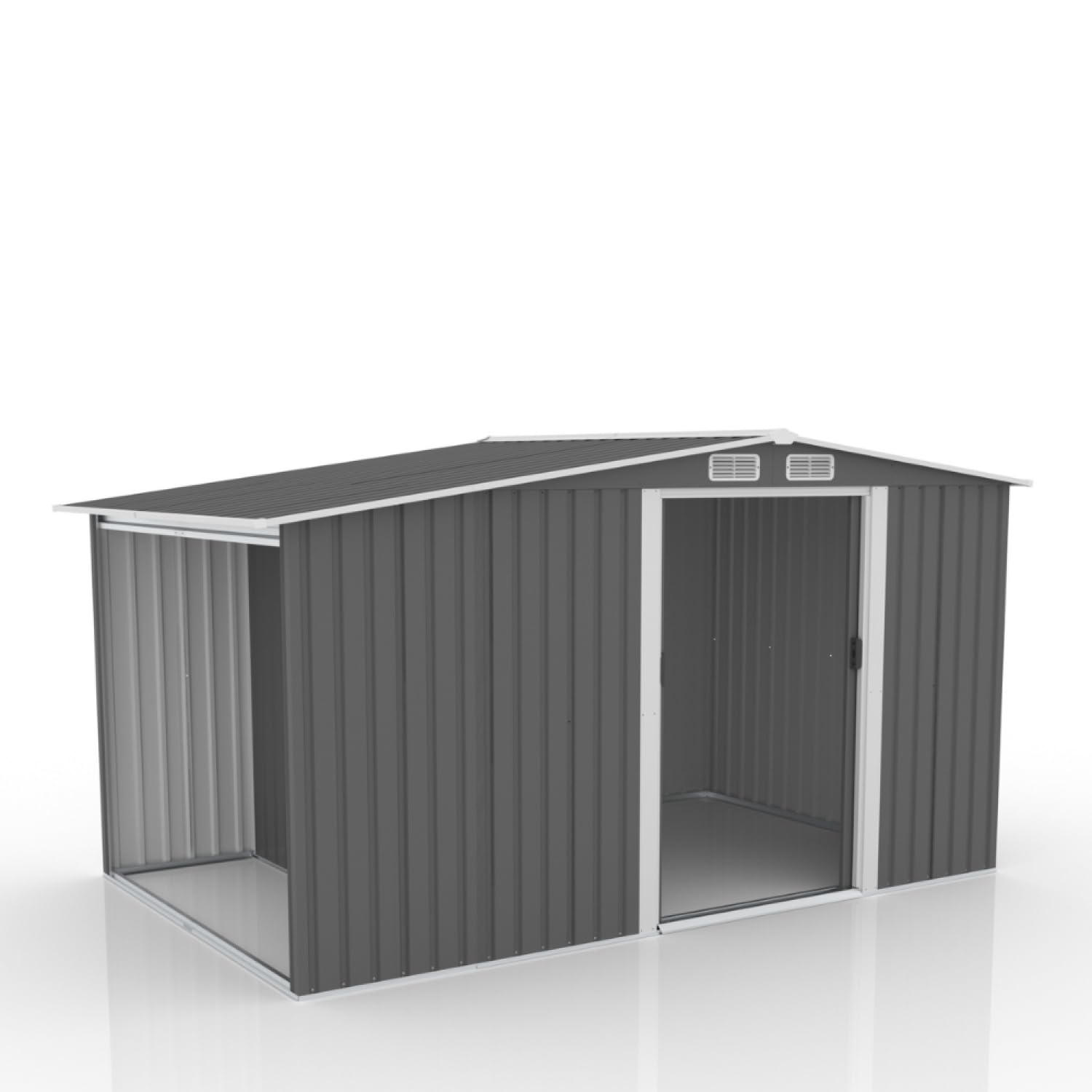 CONCEPT USINE Abri de Jardin Métal VOSGES Gris 6,87 m² Compartiment Bûches