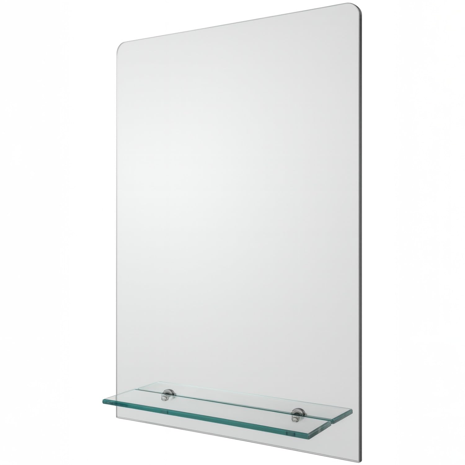 Nuto Rectangle Bathroom Mirror Includes Glass Shelf Portrait Vanity Make Up Shaving Mirror - 450mm x 600mm