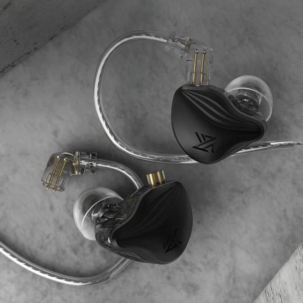 KZ ZEX Earbuds 1 electrostatic + 1 Dynamic Earphone in Ear Monitor Headphone with Detachable Cables Suitable for Audio Engineer, Musician (Black, with Mic)