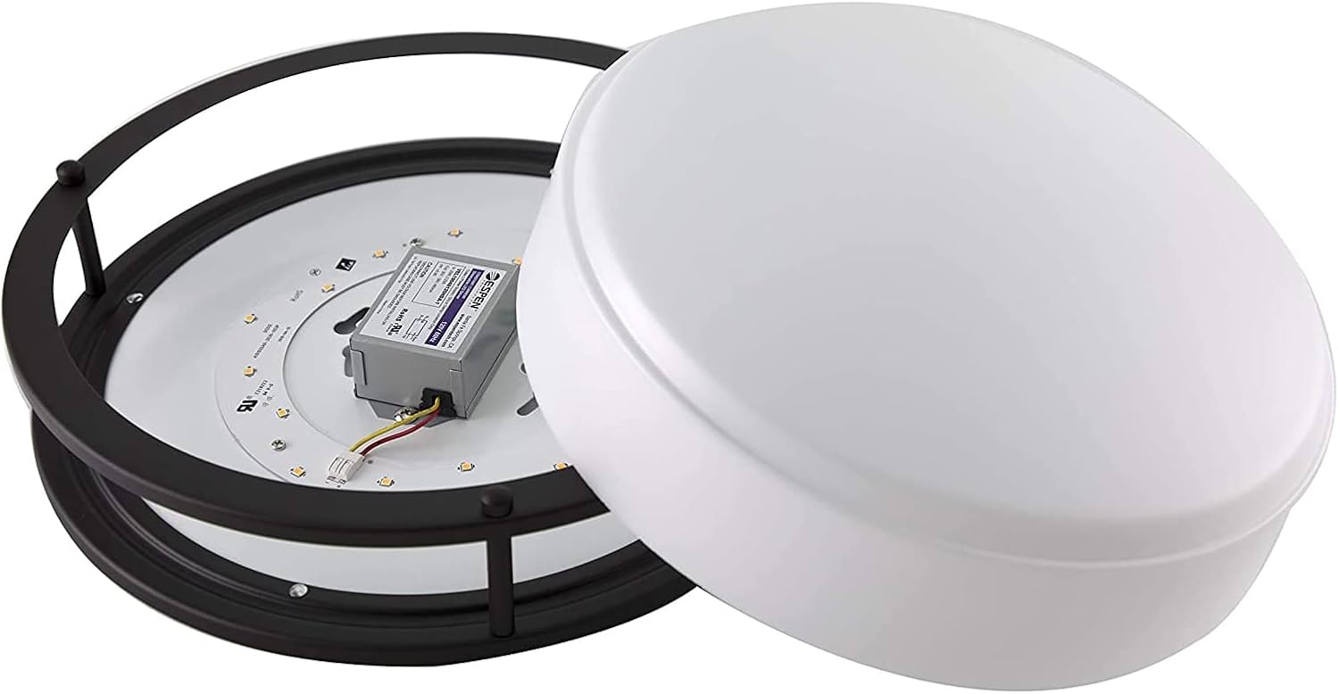 DESIGNERS FOUNTAIN 21.5 Watt 14 inch Oil Rubbed Bronze Dimmable LED Flush Mount Ceiling Light, 4000K Bright White, 1414 Lumens, EV1414LED-34