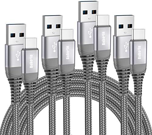 USB C Cable Fast Charge[4Pack,1M+2M+2M+3M],USB Type C Charger Lead Charging Cable For Samsung Galaxy S20 S21 Ultra Plus A51 A71 A50 A20E A21 A30 A41 A52 A72 5G,Sony Xperia XZ,HTC 10/U11,OnePlus 5T 6T