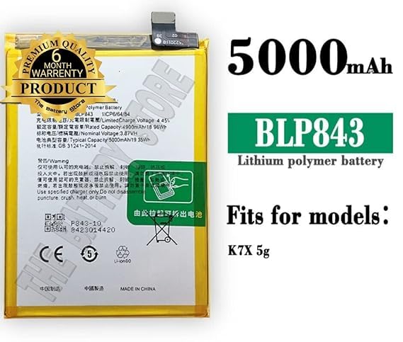 Image of Original BLP843 Battery for Oppo K7x 5 batterry with 6 Month warrenty**** (N00182)