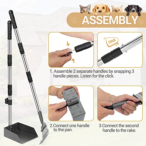image for Heeyoo Dog Pooper Scooper, Dog Poop Tray and Rake Set, Pet Waste Remov