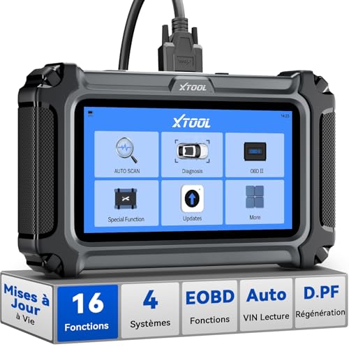 XTOOL Scanner D5S OBD2 : Outil de Diagnostic de Voiture 2026 avec 16 Réinitialisations, Transmission ABS SRS Moteur Lecteur de Codes avec Can FD, AutoVIN, Fonctions OBD2 Complètes, Mises à Jour à Vie