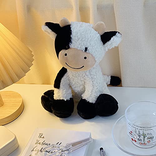 Hwd 9.8'' Soft Cow Plush Dolls Stuffed Animals Toys Gifts For Kids, Toddler, Birthday, Valentines, Christmas (Sitting) #TOP4