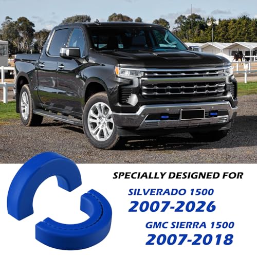 Image of Tow Hook Covers Fit for Chevy Silverado 1500 2007-2026 /GMC Sierra 1500 2007-2018, Customized Car Tow Hooks Compatible with Chevrolet Silverado 1500 Accessories 2007-2025 (Dark Blue)