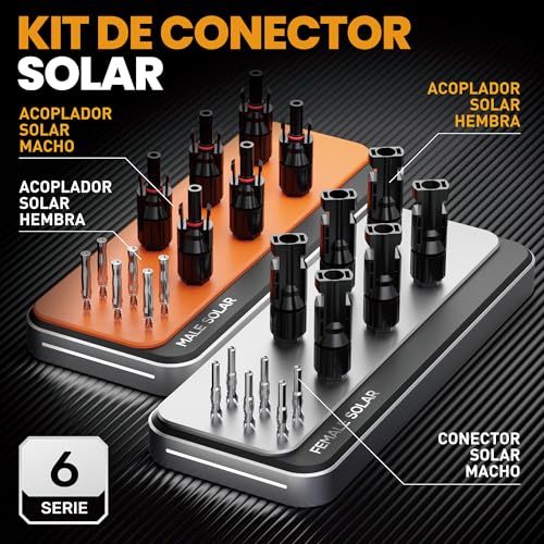 Miniatura 4 de Someline 6 Pares Solar Panel Cable Conector, Kit De Crimpadora Solar Alicates, Conector Solar Fotovoltaico, Pv Connector, Conectores De Cable De Panel Solar Para Sistema Fotovoltaico