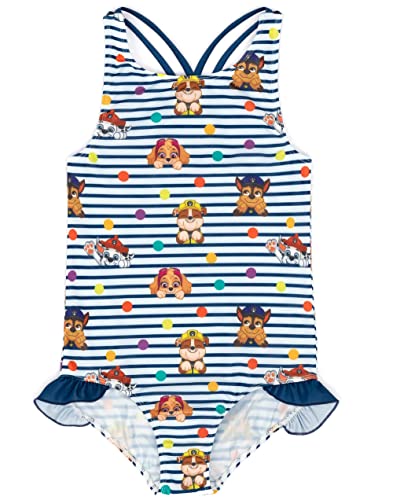Maillot de bain Paw Patrol à rayures marine pour filles