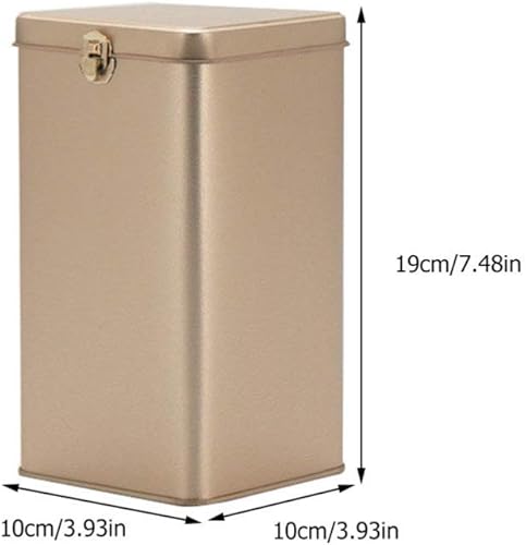 Miniatura 4 de Bote de lata de té con bisagras doradas con tapas para té suelto, pequeños recipientes de cocina para té, azúcar, café, almacenamiento de hojas