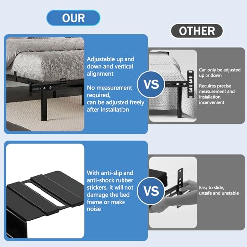 Universal Headboard Brackets Kit for Adjustable Bed Base, Headboard Wall Mounting Brackets, Footboard Attachment for Bed Metal Frame, Headboard Extension Adapter Kit for Twin Full Queen King Size Bed