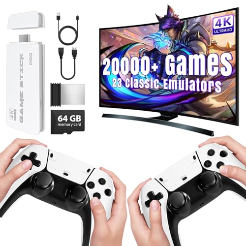 Consola de juegos de mano retro inalámbrica con 20000 juegos integrados, palo de juego retro 4K salida HDMI Plug & Play, consola retro para TV, juegos, regalo para niños y adultos