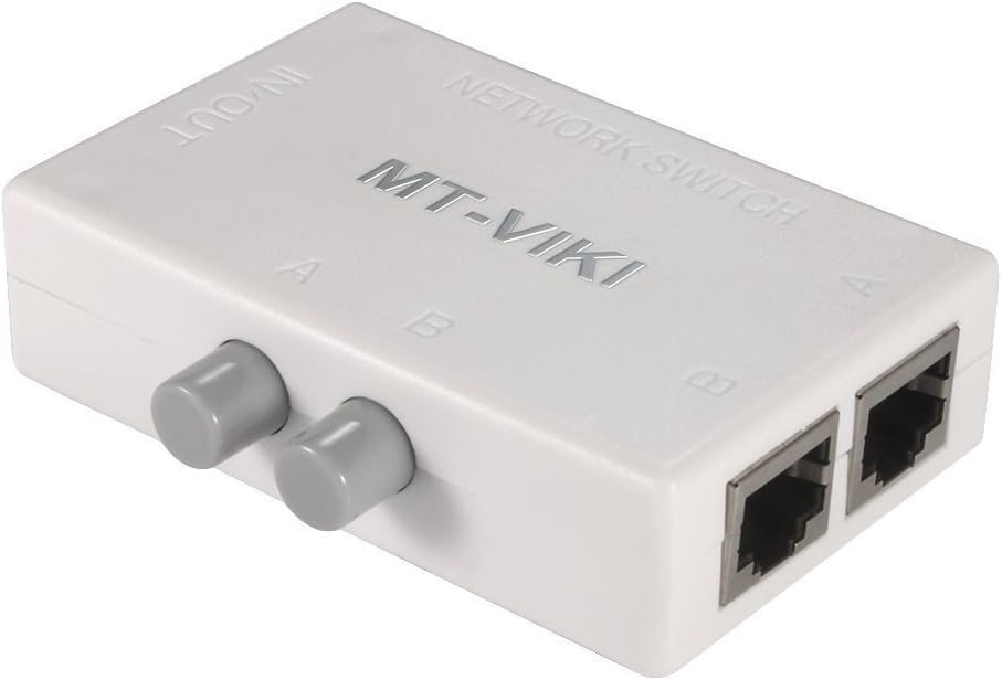 Newlan 2 Ports Network Switch Splitter Selector Hub 2-In 1-Out or 1-In 2-Out 100M RJ45-2M