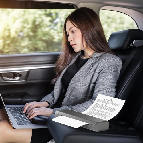 PhoFuta M08F Mobiler Drucker für Unterwegs A4 - Bluetooth Tragbar mit Thermodruck Technologie, 10 Blatt Thermopapier, Kompatibel mit Handy und Laptop, Aufbewahrungsbox