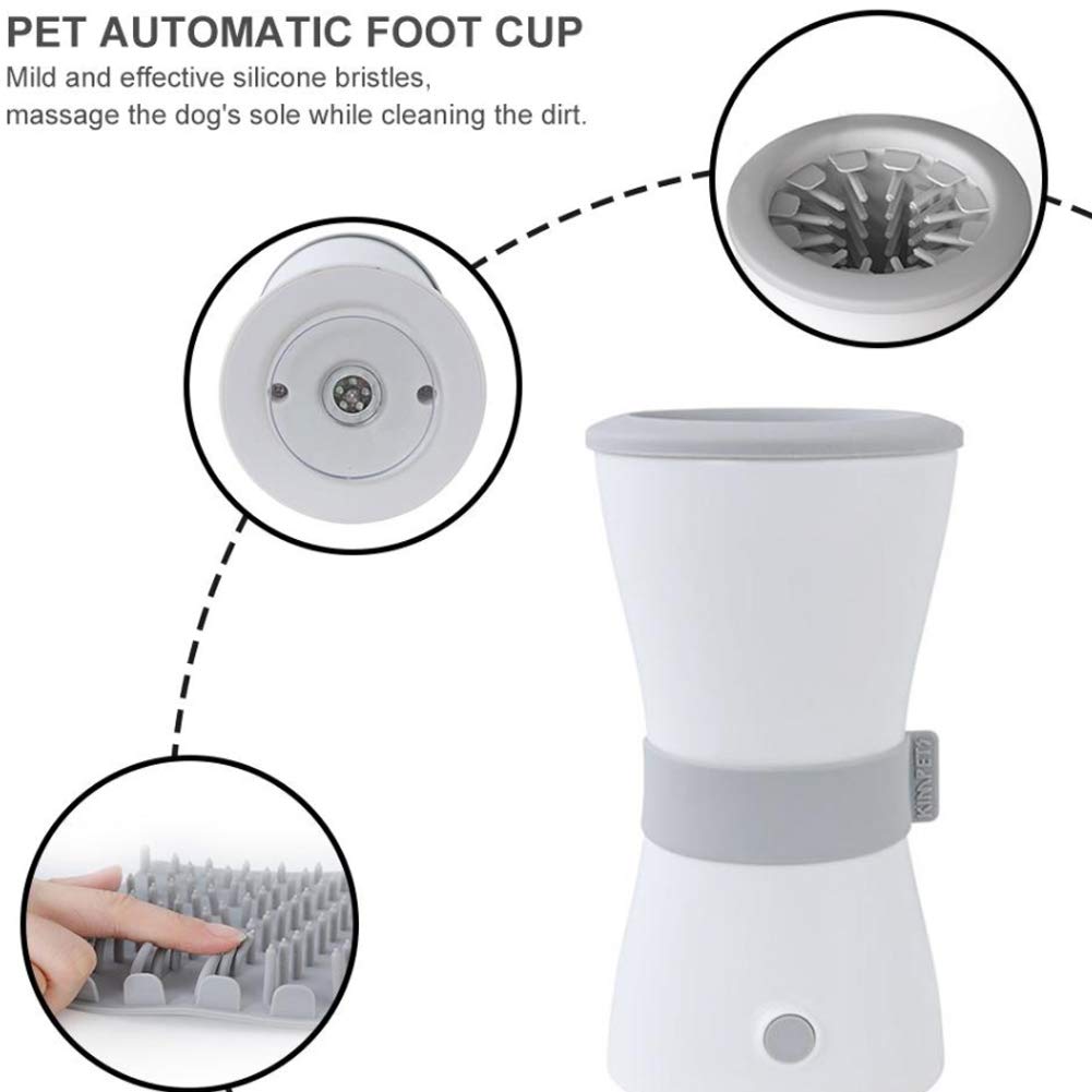 Hunde Pfote Reiniger,Pfotenreiniger Tragbarer,Pet Reinigung Pinsel Tasse Mit Silikonmassagekamm,Fuß Reinigungsbürste Für Hunde Katzen U. Andere Haustiere USB-Ladegerät