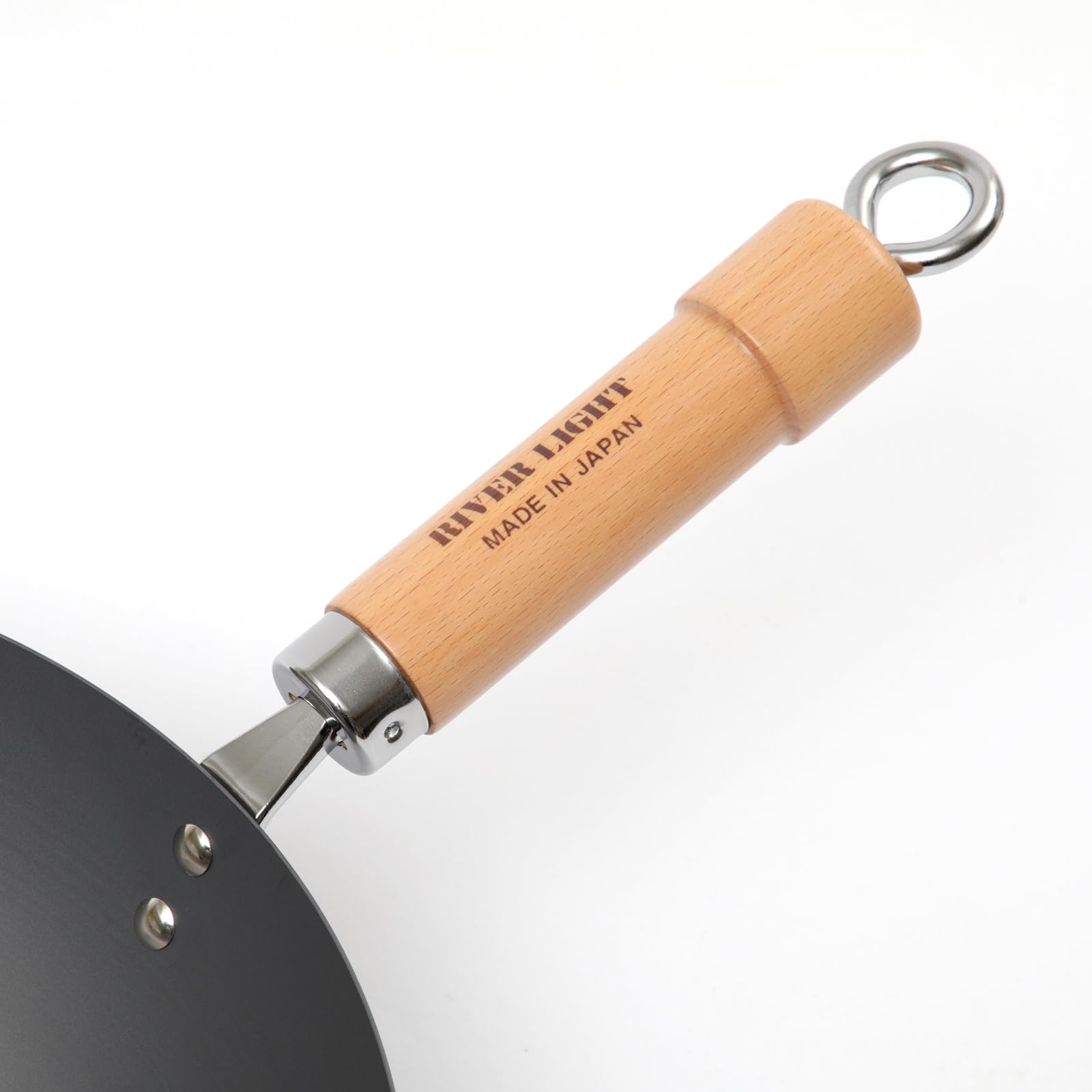 KIWAME - Wok di alta qualità, 30 cm, nero, manico in legno, antiaderente, 3,2 quarti, compatibile con piano cottura elettrico