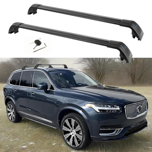 Psler Heavy Duty Roof Racks Cross Bars Compitable with Volvo XC90 2018 2019 2020 2021 2022 2023 2024 2025 with Metal Anti-Theft Lock Aluminum Roof Rails Crossbars Anti-Theft Non-Corrosion