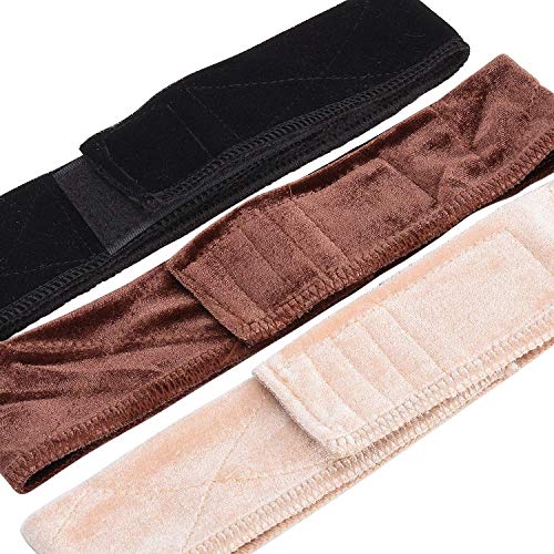 Sansheng 3 Pack Wig Grip Band，Velvet Headband Scarf Head Hair Band Extra Hold Wig Adjustable Fastern,Stretch Cotton Headband（3 Colors） #TOP3