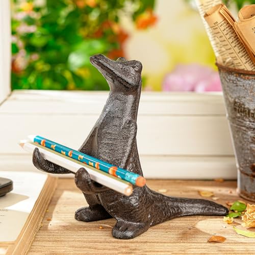 Estatua de Dinosaurio de Hierro Fundido Rustic Brown miniatura 3