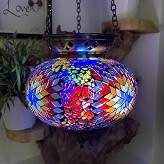 Moroccan Turkish Mosaic Hanging Lamp Hanging Candle Holder Lamp Table Or Desk Lamp Lamps Bronze Effect Handmade Unique Crushed Glass Tiffany Style Turkish Moroccan Lamp Multi Coloured