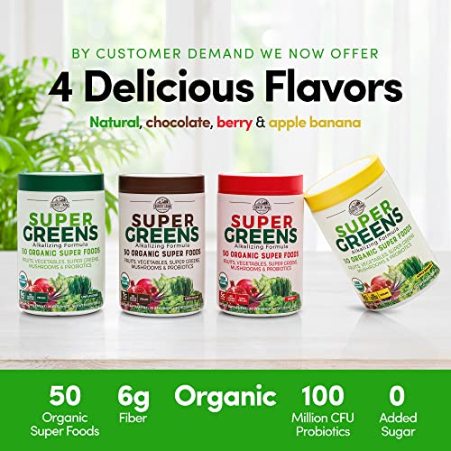 Country Farms Super Greens Natural Flavor, 50 Organic Super Foods, Usda Organic Drink Mix, Super Foods, Mushrooms & Probiotics, Supports Energy, 20 Servings, 10.6 Oz #TOP5