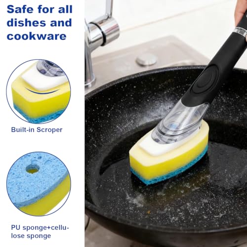 Image of CELOX Dish Sponge with Handle, Soap Dispensing Dish Sponge