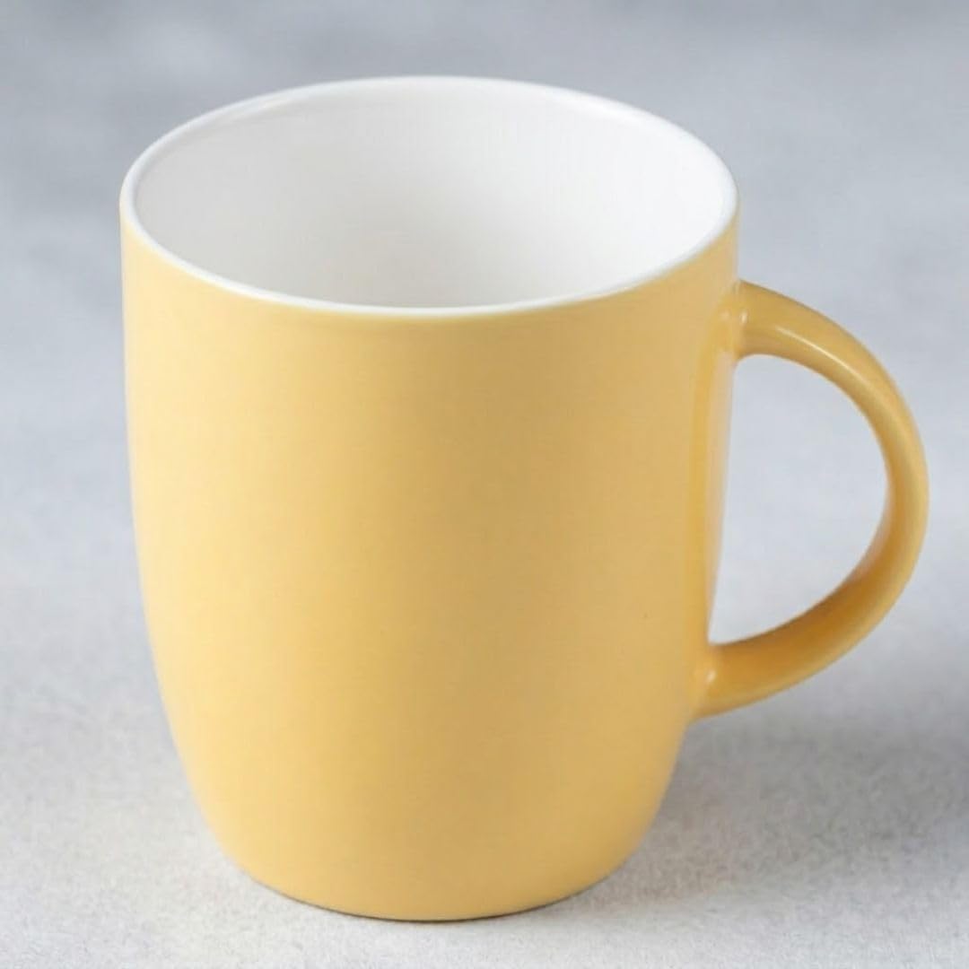 Yellow Ceramic Mug - Cute Cow Design -2