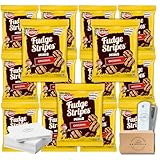 Keebler Fudge Stripe, Mini Cookies, On-The-Go individually wrapped - Pack of 15 - With Surprise gift bag clip, By Drinkolin
