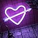Neon Heart Signs Led Neon Lights up Sign Decorative Neon Wall Light for Girls Room (Lavender Cupid) (Purple)