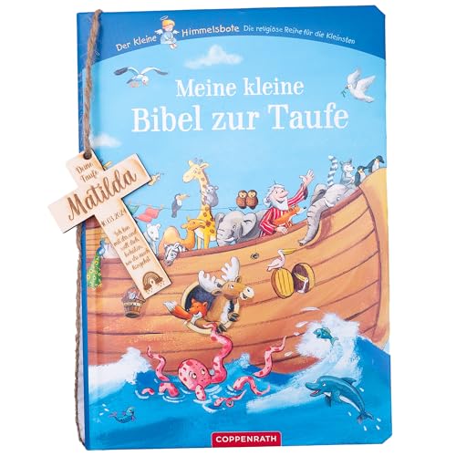Taufgeschenk personalisiert Kinderbibel mit Kreuz aus Holz I Taufkreuz Kruzifix I Meine kleine Bibeâ€¦ – Miniatur