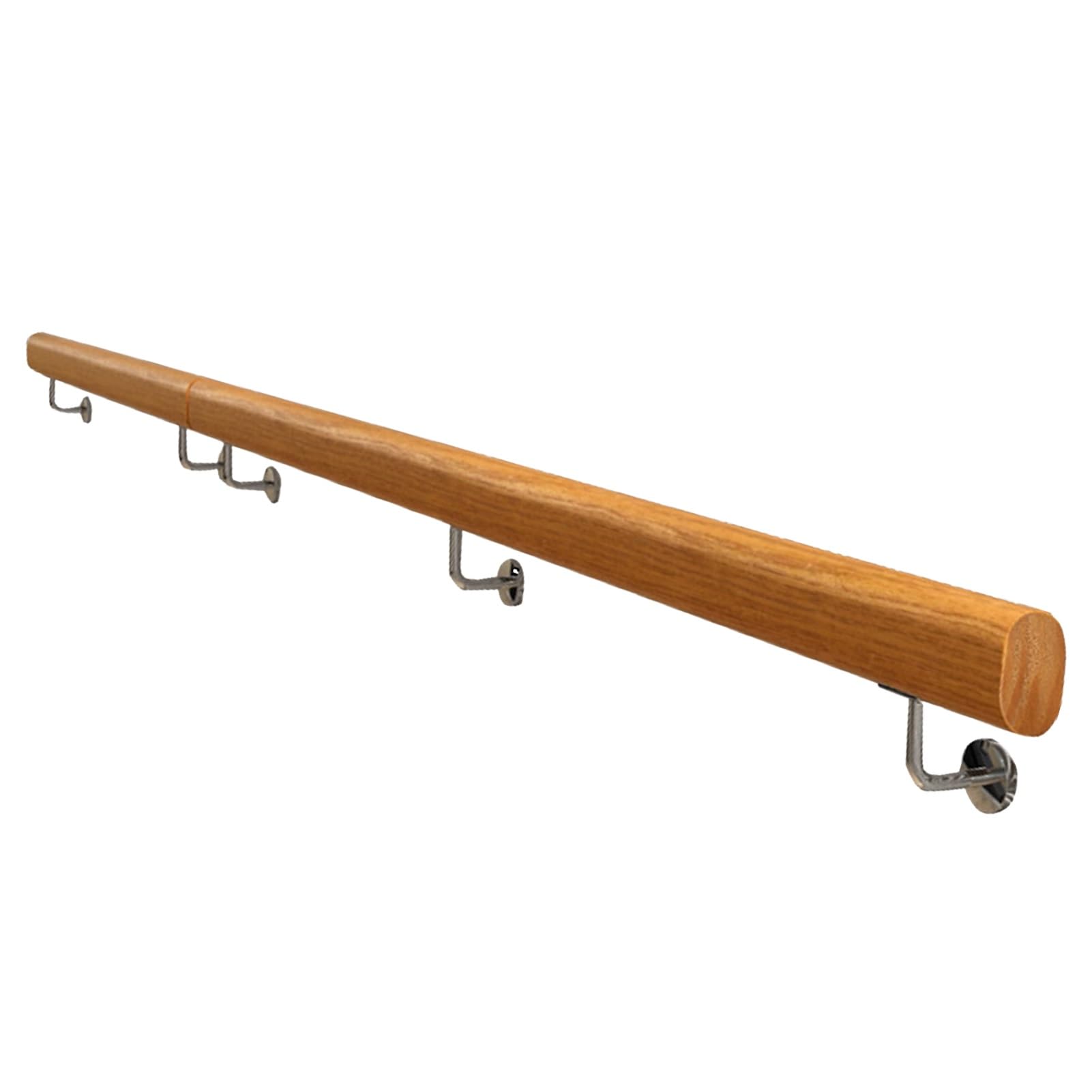 Rampe d'escalier murale en bois antiderapante avec fixations solides en acier inoxydable