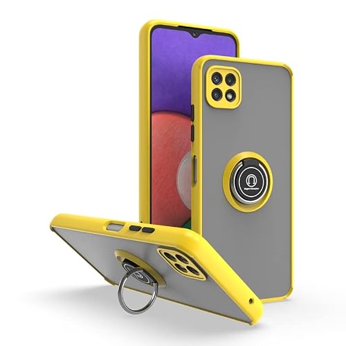 Jiajihua Compatible with Boost Mobile Celero 5G Bracket Phone Case,Compatible with Samsung Galaxy A22 5G / A22s 5G [Car Mount Magnetic Stand] [PC+TPU] Anti-Drop Yellow