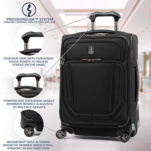 Travelpro Crew Versapack-Softside Expandable Spinner Wheel Luggage, Jet Black, Carry-On 21-Inch