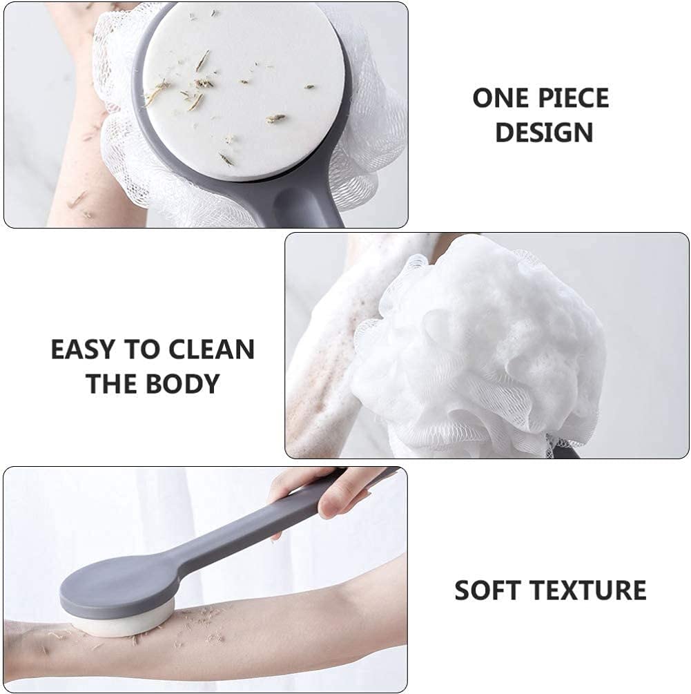 Depurador de baño, Cepillo de Limpieza Corporal con Mango Largo, Cepillo de Ducha con Bola de baño Cepillos para baño y Cuerpo