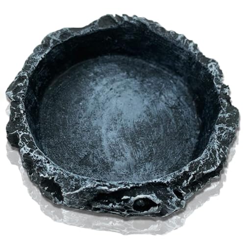 MUYYIKA Bol à eau pour terrarium, accessoire pour tortues, bol à eau pour reptiles, bol à nourriture, bol à eau pour terrarium, bol d'eau, bol d'accessoires pour serpent, tortue, gecko (cercle : 8 cm