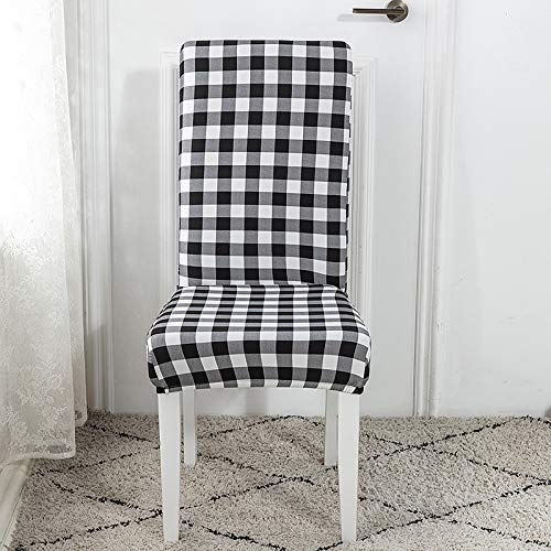 Lalluxy Stretchy Parson Chair Slipcovers For Dining Room Chair Seat Covers Chair Protectors For Party Pet Protection Universal Fit Soft Polyester (Set Of 4, Buffalo Check) #TOP2