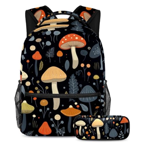 Ensemble de 2 cartables filles et garçons sac de voyage à motif champignon