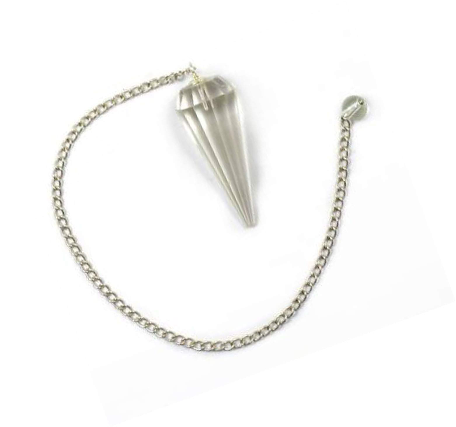 Astroghar Clear Quartz 12 Faceted Crystal Pendulum Dowser