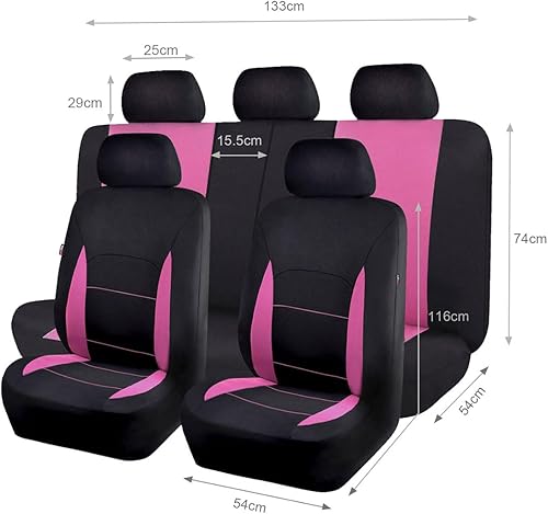 Miniatura 139 de Flying Banner Fundas de asiento de coche para asiento delantero y trasero, de poliéster, protectores de asiento de automóvil, fácil instalación