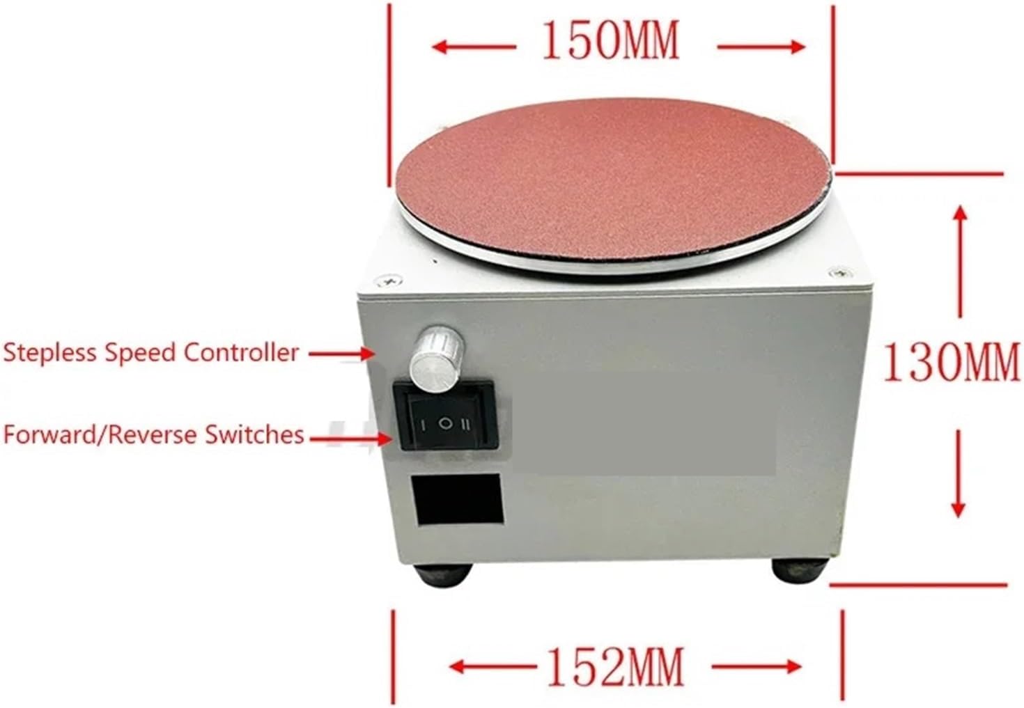 Disc Grinding Machine Small Electric Sandpaper Adhesive 6 Inch Aluminum Plate With 20PCS Sandpaper for Jewelry, Wood, Amber, Metal, Jade