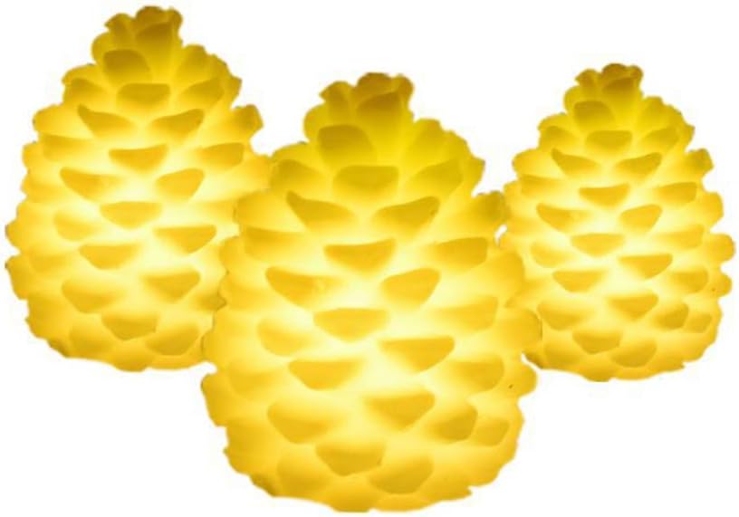 Uonlytech Pine Cone Candle Lights, Flameless Flickering LED Tea Light, Christmas Candle Lights for Party Home Decor (2 Pcs) : Tools & Home Improvement